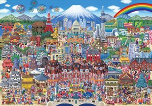 画像1: ■1000ピースジグソーパズル 日本名所大集合！（田中直樹）  ビバリー 31-503 (49×72cm) (1)